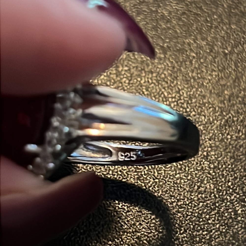 Euc Sterling Silver Synthetic Ruby And White Topa… - image 6